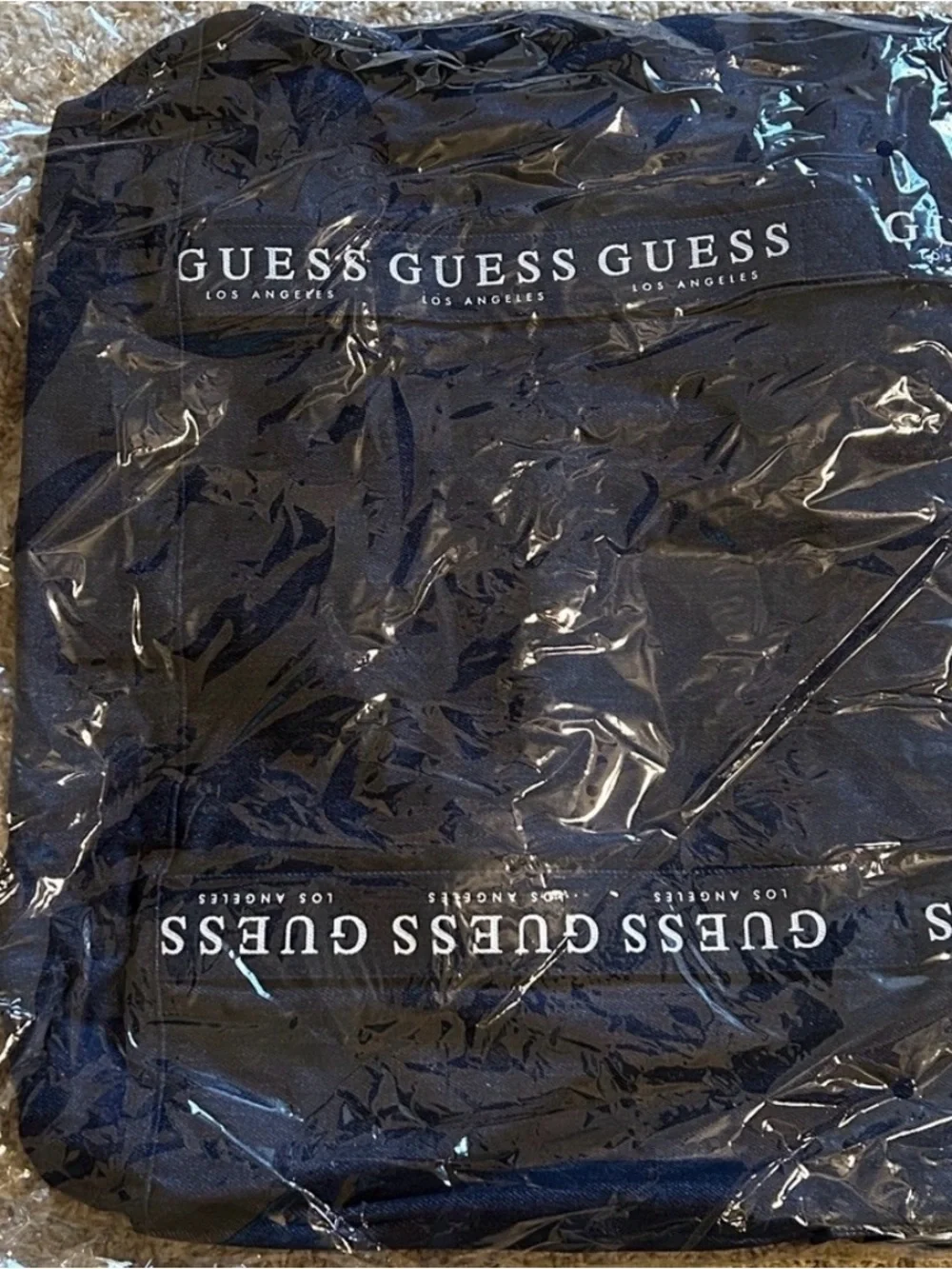 Guess Denim Navy Blue Tote Bag NWT In plastic